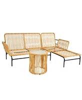 Streamdale Furniture Outdoor Patio Wicker Furniture Set with Thick Cushions