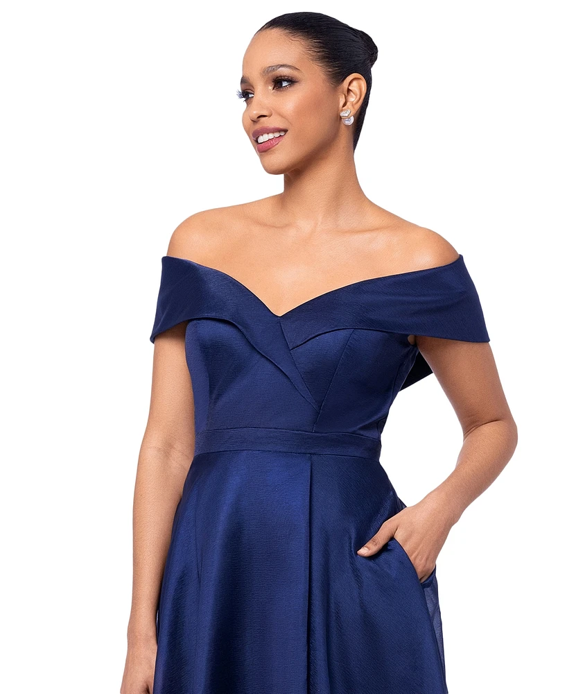 Xscape Women's Off-The-Shoulder Sweetheart Gown