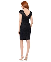 Xscape Women's Lace Boatneck Cap-Sleeve Sheath Dress