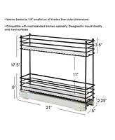 Household Essentials Glidez Multipurpose Paint-Finished Steel Pull-Out/Slide-Out Storage Organizer with Plastic Liners for Under Cabinet 2