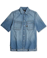 G-Star Raw Men's Straight-Fit Slanted Double-Pocket Denim Button-Down Shirt