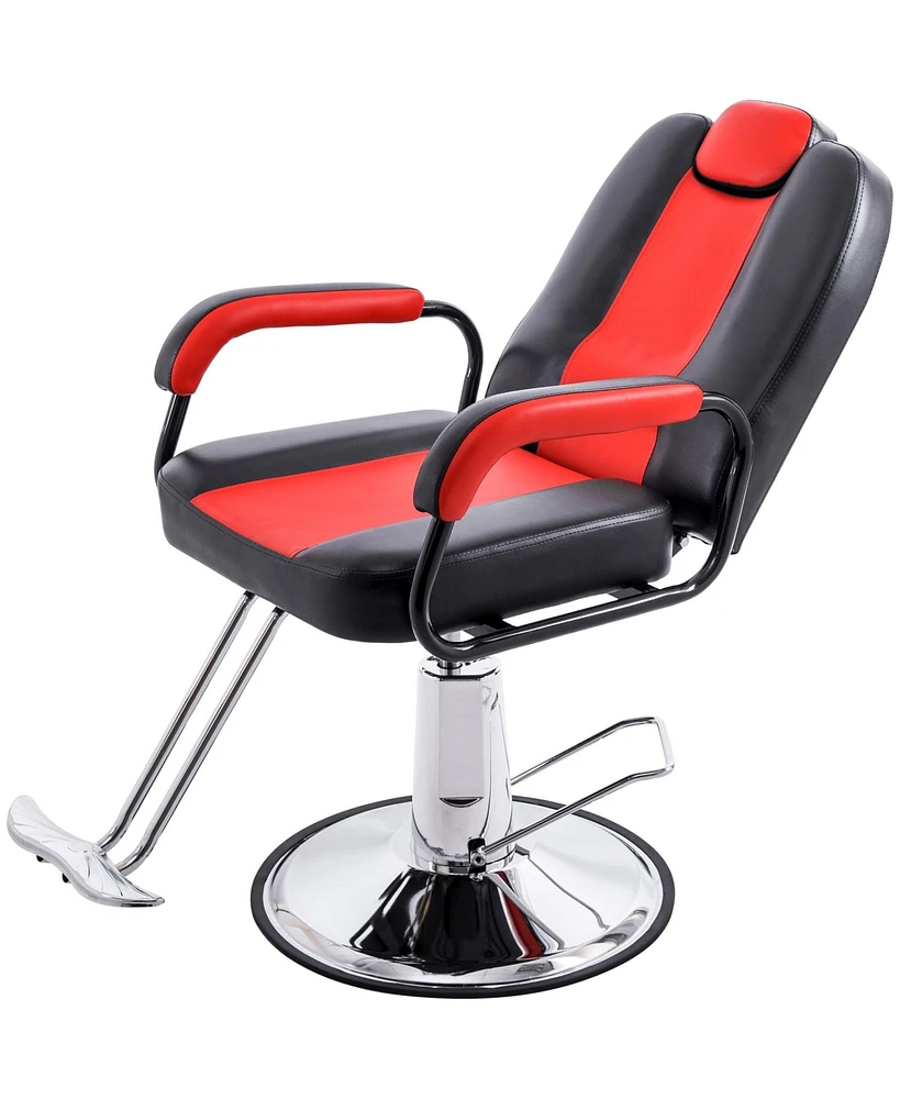 Simplie Fun Deluxe Reclining Barber Chair With Heavy-Duty Pump For Beauty Salon Tatoo Spa Equipment