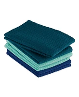 Design Imports Cotton Kitchen Collection Dishtowel Set, 18x26", Assorted Blues, 6 Piece