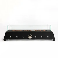 28" Portable Propane Fire Pit with Glass Wind Guard