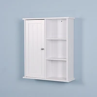 Wall Mount Medicine Cabinet With A Door, Wooden Bathroom Storage Cabinet With Adjustable Shelf