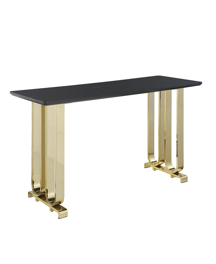 Simplie Fun High Bar Table with Lauren Gold Black Top