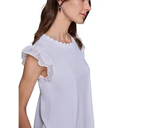 Karl Lagerfeld Paris Women's Ruffle-Trim Sleeveless Top