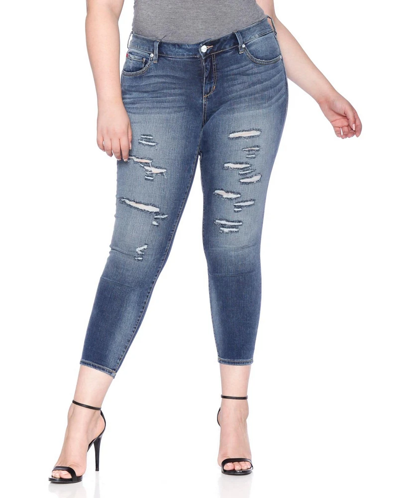 Slink Jeans Plus Mid Rise Ankle Skinny