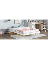 Streamdale Furniture Led Lit Full Size Floating Bed, White