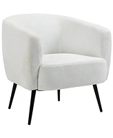 Simplie Fun Cream Teddy Fleece Accent Chair