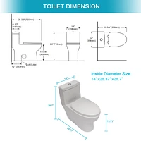 Ceramic One Piece Toilet, Dual Flush With Soft Closing Seat 0001