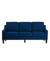 Simplie Fun Velvet Upholstered 3-Seater Sofa with Wood Legs