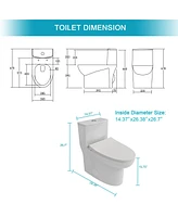 Streamdale Furniture Ceramic One Piece Toilet, Dual Flush With Soft Closing Seat 0002