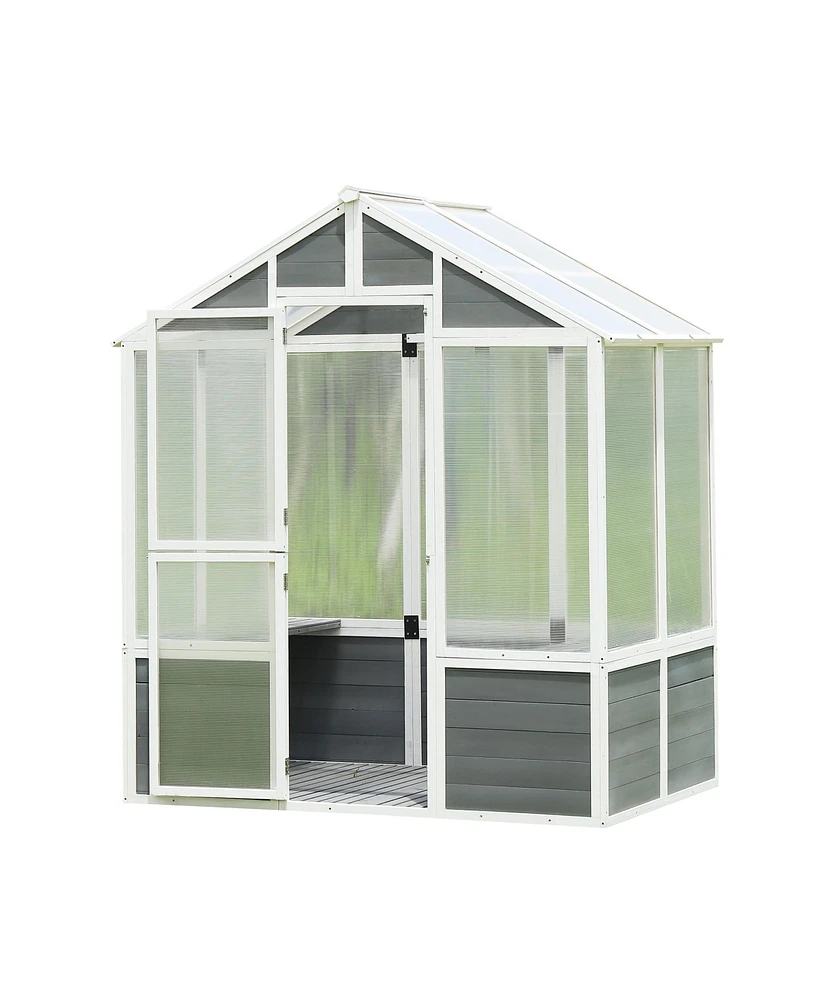 Simplie Fun Polycarbonate Greenhouse for Outdoor Plant Gardening