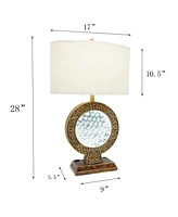 Streamdale Furniture 28" Antique Polyresin Table Lamp With Floating Crystal Decor On Center