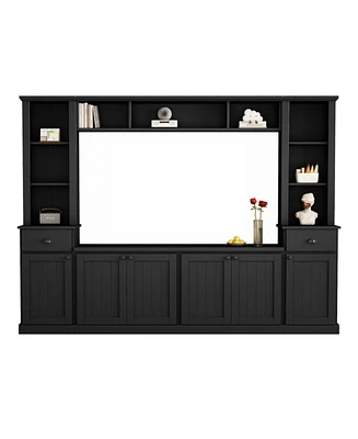 Simplie Fun Modern Tv Wall Unit Set With Ample Storage & Large Media Console