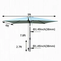 Waterproof Patio Umbrella with Tilt and Crank
