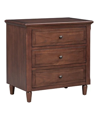 Simplie Fun 3-Drawer Nightstand Storage Wood Cabinet