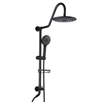 Streamdale Furniture 10" Rainfall Shower Head And Handheld Showerhead Combo Shower System With Slide Bar, Matte Black