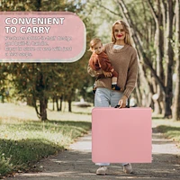 4FT Pink Portable Folding Table Indoor&Outdoor Maximum Weight 135Kg Foldable Table For Camping