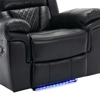Home Theater Seating Manual Recliner Chair With Led Light Strip For Living Room, Bedroom