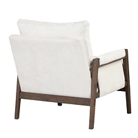 Mid-Century Modern Velvet Accent Chair, Leisure Chair With Solid Wood And Thick Seat Cushion