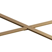 33.86"Modern Retro Splicing Round Coffee Table, Fir Wood Table Top With Gold Cross Legs Base