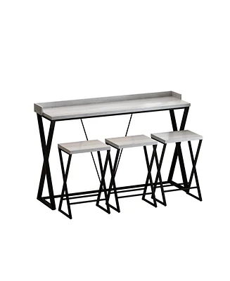 Simplie Fun Modern Gray Dining Table Set with X-Legs