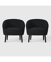 WestinTrends 29" Wide Mid Century Modern Club Barrel Accent Armchair, Set of 2