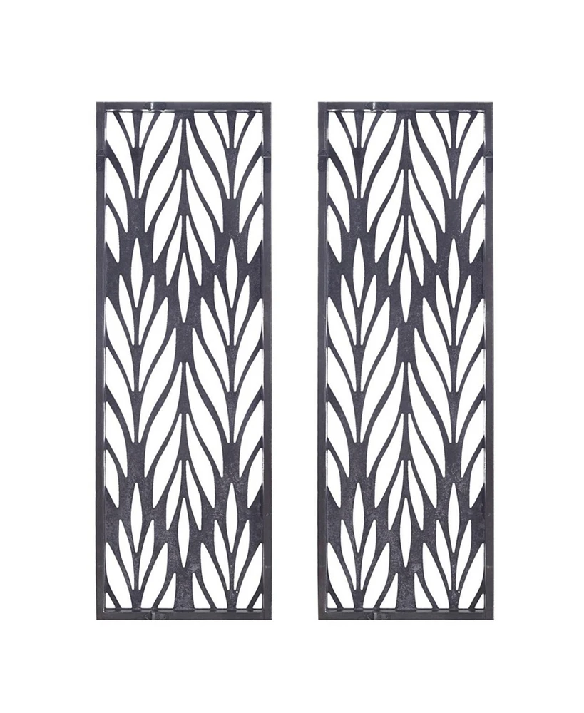 Simplie Fun Florian Grey Laser Cut Wood 2-Piece Panel Wall Decor Set