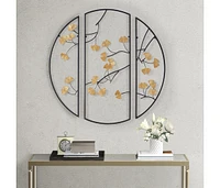 Golden Gingko Leaves 3-Piece Metal Wall Decor Set