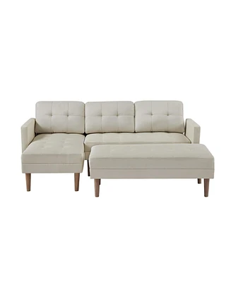 Simplie Fun Sectional Sofa Bed, L-Shaped Sofa Chaise Lounge With Ottoman Bench