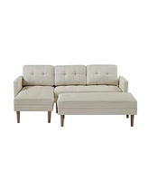 Streamdale Furniture Sectional Sofa Bed, L-Shaped Sofa Chaise Lounge With Ottoman Bench