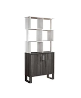 Simplie Fun Bookcase White Oak Distressed Grey