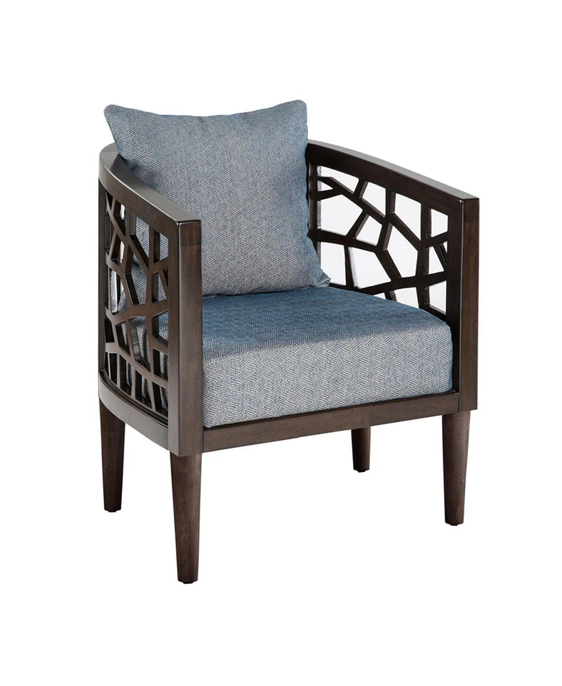 Streamdale Furniture Crackle Accent Chair, Wood Frame With Cushion, Morocco, Kd