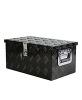 Streamdale Furniture 20" Black Aluminum Tool Box for Truck Car Outdoor Trailer Pickup Underbody