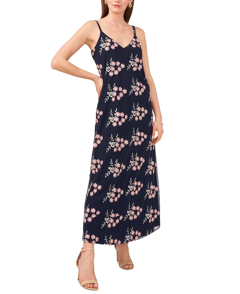 Vince Camuto Women's Printed Sleeveless V-Neck Maxi Dress