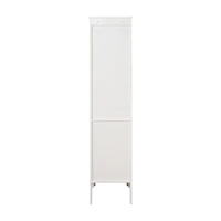 White Freestanding Tower Cabinet with 2 Shutter Doors