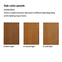 Curio Cabinet Lighted Curio Display Cabinet with Adjustable Shelves and Mirrored Back Panel, Tempered Glass Doors (Oak, 3 Tier), (E26 light bulb not i