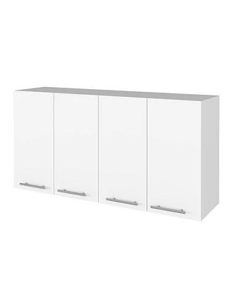 Simplie Fun Kitchen Cabinet Durham, Four Doors, White Finish