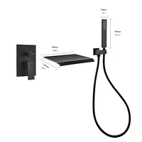 Waterfall Wall-Mount Tub Filler With Handheld Shower