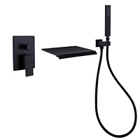 Waterfall Wall-Mount Tub Filler With Handheld Shower