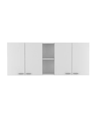 Simplie Fun Portofino 150 Wall Cabinet, Double Door, Two External Shelves, Two Interior Shelves - White