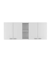 Simplie Fun Portofino 150 Wall Cabinet, Double Door, Two External Shelves, Two Interior Shelves - White