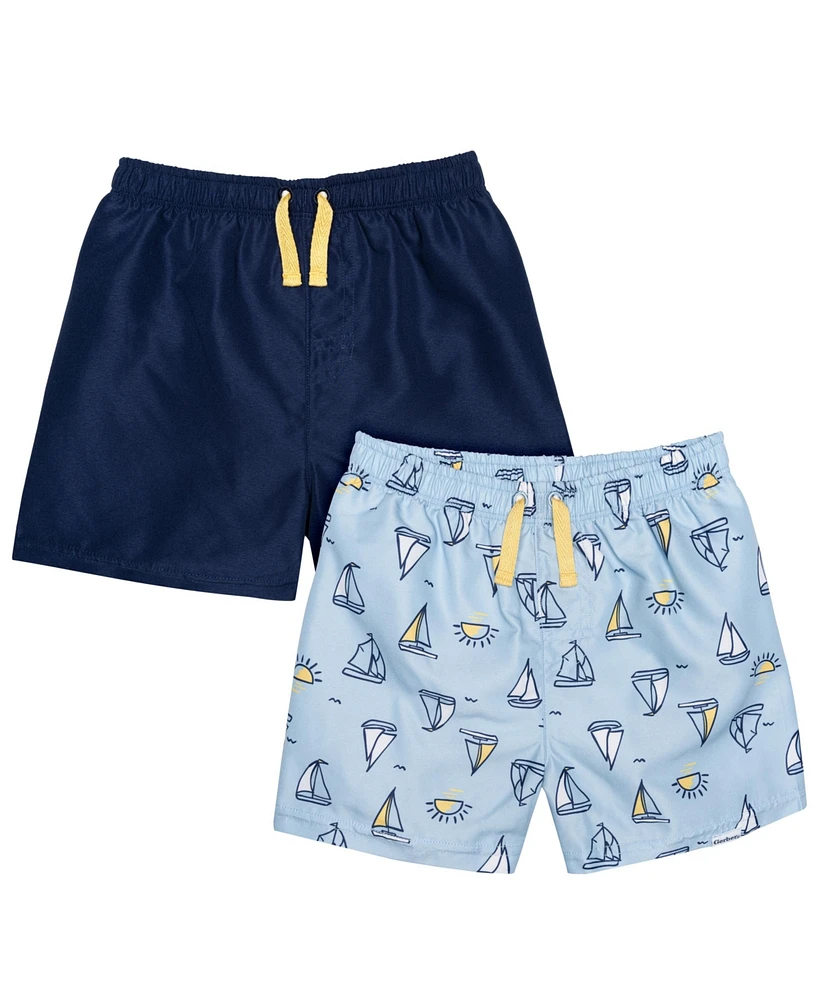 Gerber Toddler Boys Swim Trunks - Sailboats 2-Pack