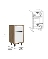 Nightstand Maryland Z, One Drawer, One Cabinet, Pine White Finish