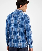 Sun + Stone Men's Baldwin Regular-Fit Madras Plaid Button-Down Shirt, Created for Macy's