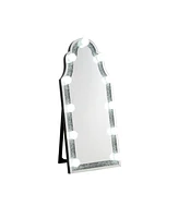 Simplie Fun Noralie Accent Floor Mirror In Mirrored & Faux Diamonds