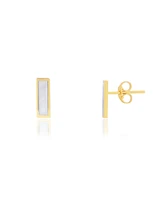 The Lovery Mother of Pearl Bar Stud Earrings