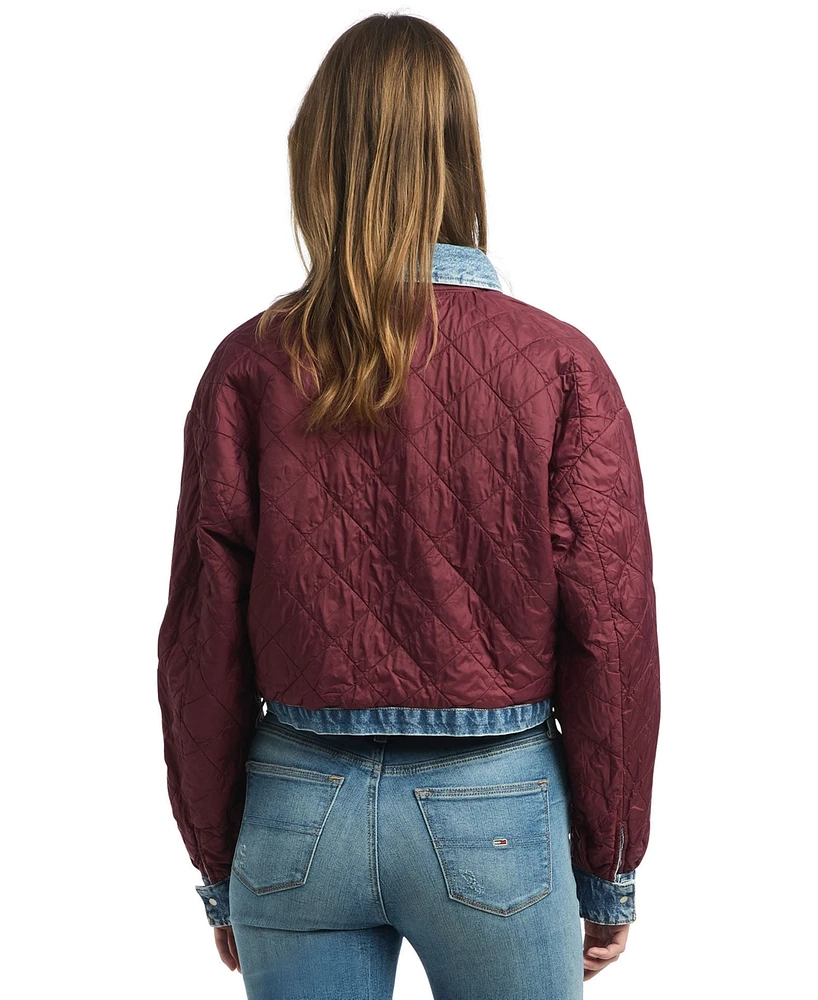 Tommy Jeans Women's Cotton Quilted Reversible Denim Jacket